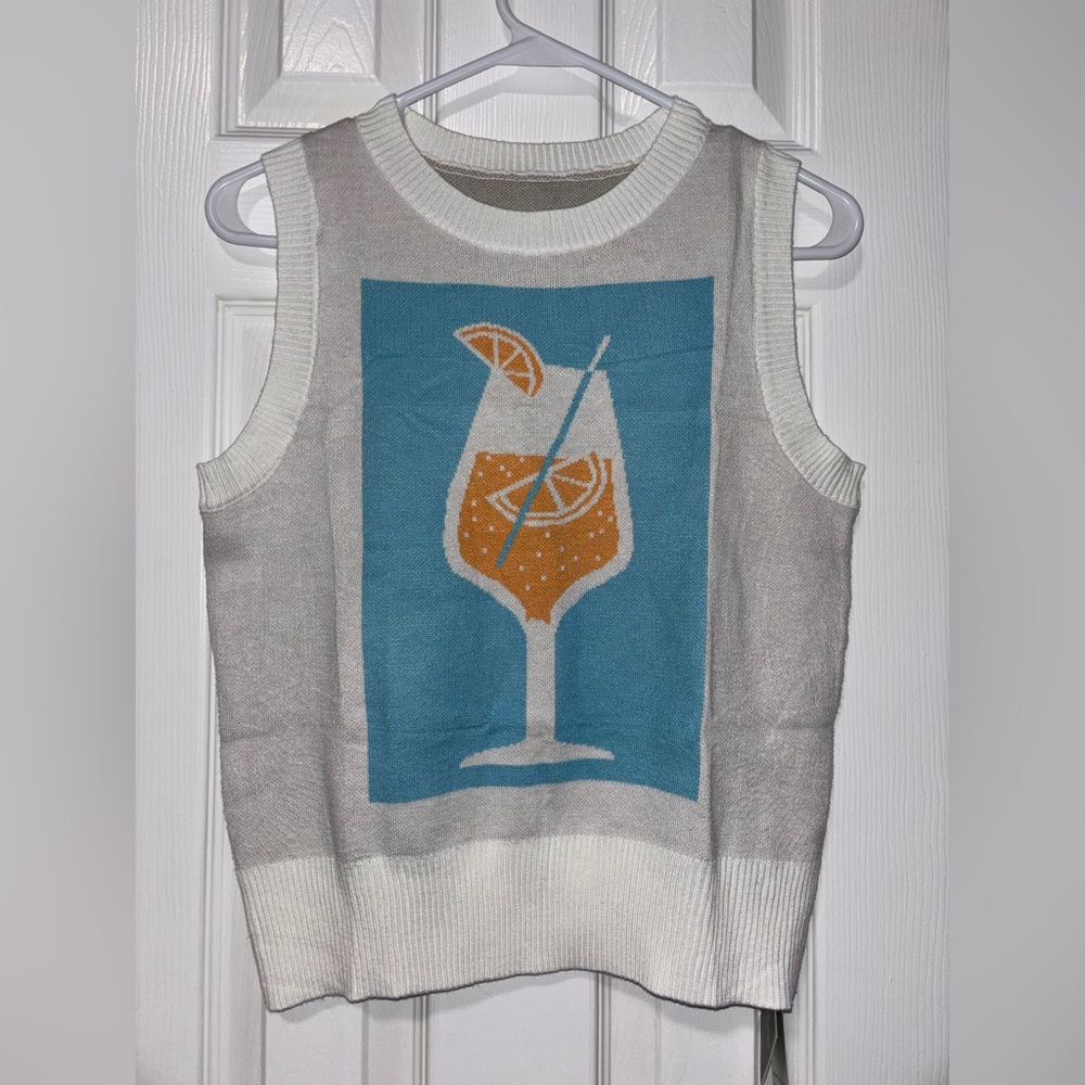 Women’s sleeveless top summer spritz vest sweater shirt travel y2k cocktail sexy